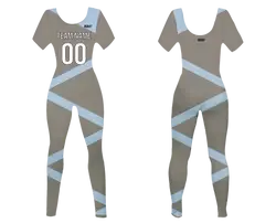 Custom women short sleeve dance bodysuit stripe pulse - Dance-bodysuits