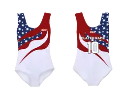 Custom sleeveless gymnastic uniform adult youth freedom waves - Gymnastics-uniforms
