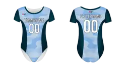 Custom women short sleeve one piece dance uniform ocean camo - Dance-jerseys