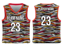 Custom tiger animal adult youth unisex basketball jersey - reversible uniform - Jersey