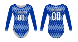 Custom women long sleeve one piece dance uniform royal stripes - Dance-jerseys