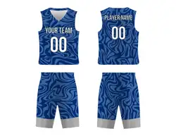 Custom swirl abstract adult youth unisex basketball jersey - reversible uniform - Jersey