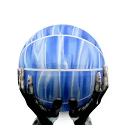 Custom blue & white shades basketballs - Basketball-balls