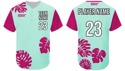 Custom big leaves three buttons adult youth unisex softball jersey - Jersey