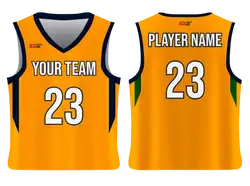 Custom stylish yellow collection adult youth unisex basketball jersey - reversible uniform - Jersey