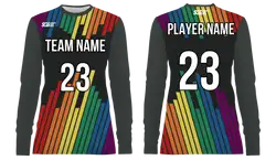 Custom musical stripes adult youth unisex long sleeves soccer jerseys - Jersey