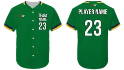 Custom leprechaun lime adult youth unisex full buttons baseball jersey - Jersey