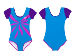 Custom short sleeve gymnastic uniform adult youth vibrant flow - Gymnastics-uniforms
