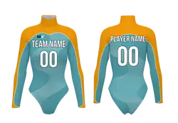 Custom cheerleading bodysuit adult youth sunny stream - Cheerleading-bodysuits