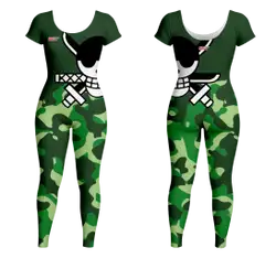 Custom women short sleeve dance bodysuit camo chic - Dance-bodysuits