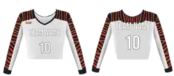 Custom body camo design youth adult unisex cheerleading long sleeve crop top jersey - Jersey