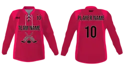 Custom vibrant red youth unisex hockey jersey laces - Jersey