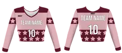 Custom pastel pink star cluster youth adult unisex cheerleading long sleeve crop top jersey - Jersey