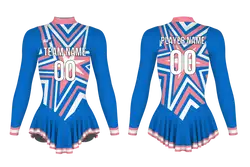 Custom figure skating long sleeve uniform nebula spark adult youth pleated skirt - Figure-skating-uniforms