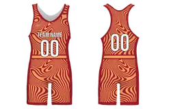 Custom wavy orange adult youth unisex powerlifting singlets - Powerlifting-singlets