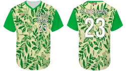 Custom small leaves nature adult youth unisex no buttons softball jersey - Jersey