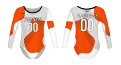 Custom women long sleeve one piece dance uniform orange black line … - Dance-jerseys