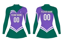 Custom figure skating long sleeve uniform purple aurora adult youth plain skirt - Figure-skating-uniforms