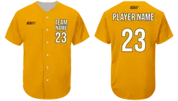 Custom mango yellow adult youth unisex full buttons baseball jersey - Jersey