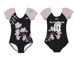 Custom short sleeve  gymnastic uniform adult youth floral blossoms - Gymnastics-uniforms
