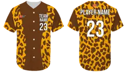 Custom cheetah animal adult youth unisex baseball jersey - Jersey