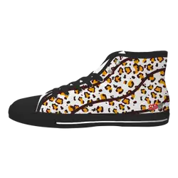 Custom high top canvas shoes black wildlife fine - High-top-shoes