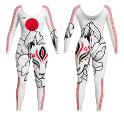 Custom women long sleeve dance bodysuit rising sun - Dance-bodysuits