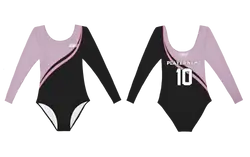 Custom long sleeve gymnastic uniform adult youth pink noir - Gymnastics-uniforms