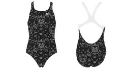 Custom youth standard bathing suit spooky purrfection - Swimming-bathing-suits