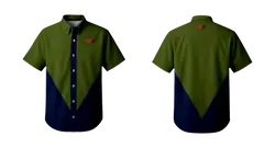 Custom short sleeve button down shirt adult youth unisex breathable tech - Short-sleeve-collared-shirts