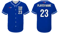 Custom royal blue outline adult youth unisex full buttons softball jersey - Jersey