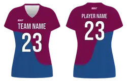 Custom waves blue solids adult youth volleyball jersey - Jersey