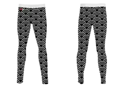 Custom cycling tights adult youth unisex abstract waves - Cycling-tights