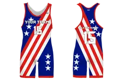 Custom stars stripes adult youth unisex wrestling singlets - Wrestling-singlets