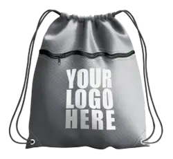 Drawstring bag with zipper ashstone - Drawstring-bag