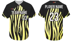 Custom zebra stripe animal adult youth unisex softball jersey - Jersey