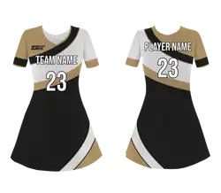 Custom attractive adult youth unisex cheerleading dresses short sleeve jersey - Cheerleading-dress