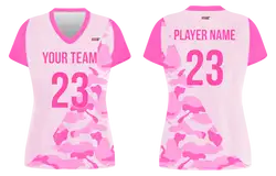 Custom light pink camo adult youth volleyball jersey - Jersey