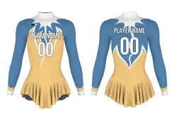 Custom figure skating long sleeve one piece uniform strike twirl adult youth pleated skirt - Figure-skating-uniforms