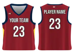 Custom maroon & yellow replica adult youth unisex basketball jersey - reversible uniform - Jersey