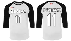 Custom raglan 3/4 sleeve adult youth unisex shirt - Shirt-3-4-sleeve