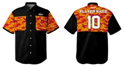 Custom fishing shirt adult youth unisex orange ember - Jersey