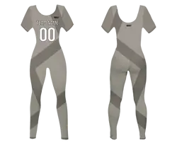 Custom women short sleeve dance bodysuit silver edge - Dance-bodysuits