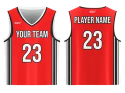 Custom fire-red adult youth unisex basketball jersey - reversible uniform - Jersey