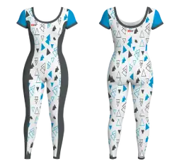 Custom women short sleeve unitards dance uniform triangle motion - Dance-bodysuits