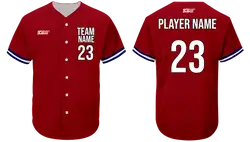 Custom brownish crimson adult youth unisex full buttons softball jersey - Jersey