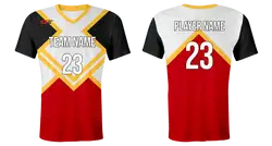 Custom unique and stylish youth unisex cheerleading short sleeve tight fit jersey - Jersey