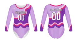 Custom women long sleeve one piece dance uniform wavy style - Dance-jerseys