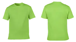 Custom cotton short sleeve shirts adult youth unisex bright green - Cotton-shirt