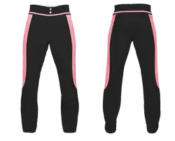 Custom black-pink solids adult youth baseball pants - Baseball-pants
